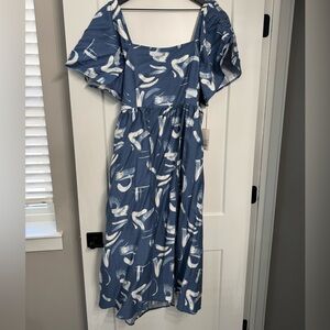 Woman’s A New Day Blue and White Patterned Dress Size Large